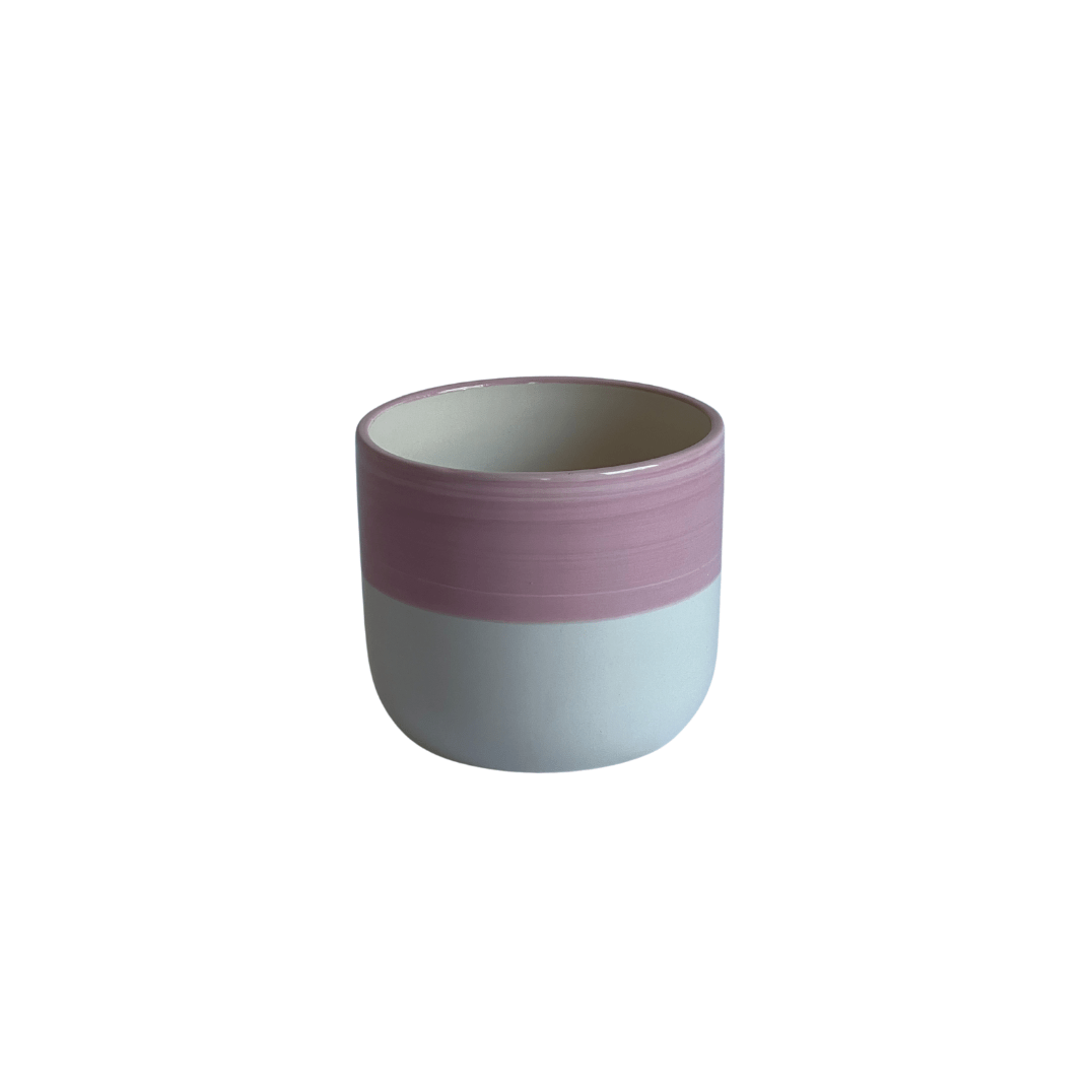 Pot céramique blanc rose