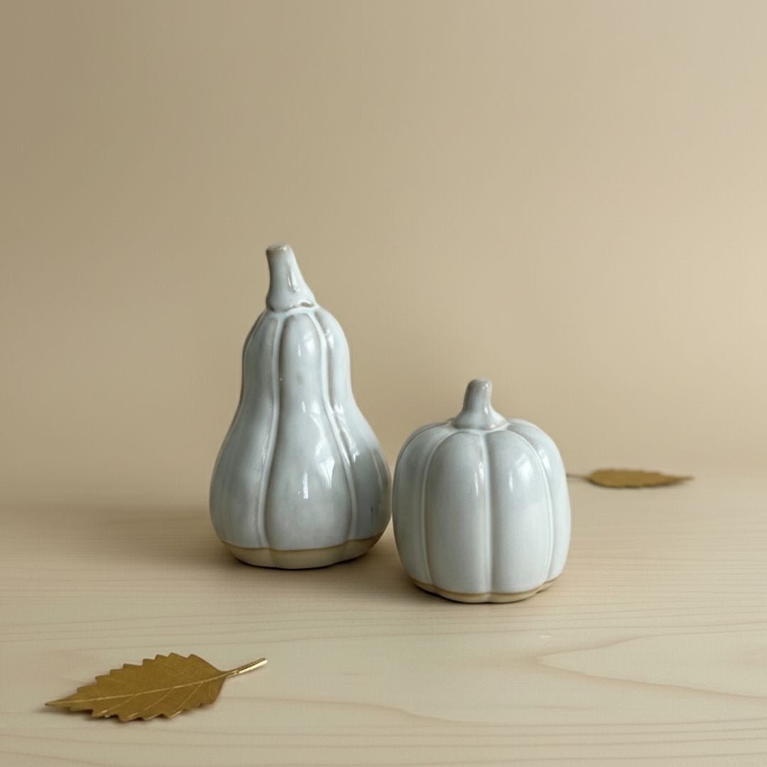 Juego de calabazas decorativas