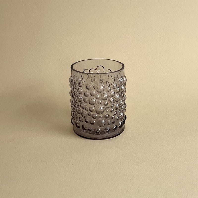 Portavelas de té de vidrio con burbujas