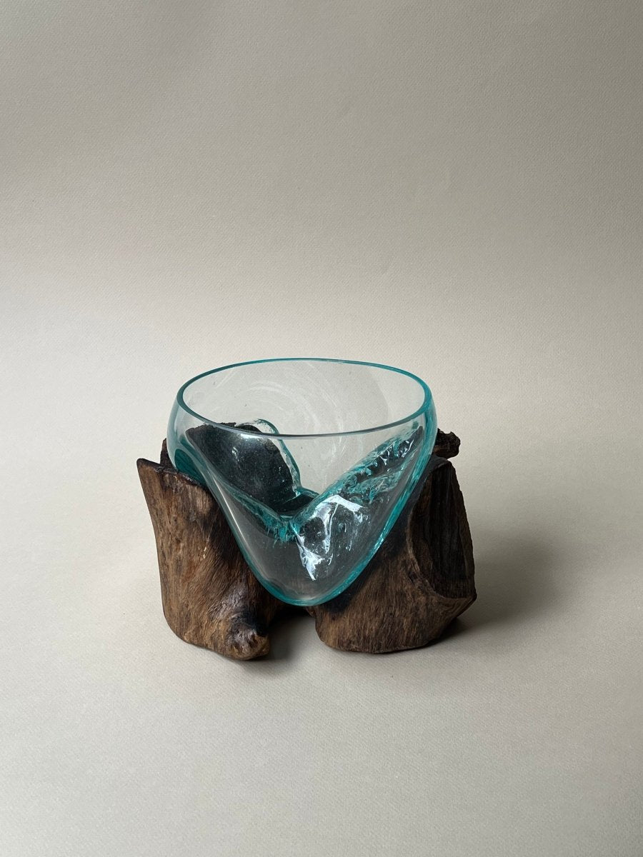 Verre fondu sur bois