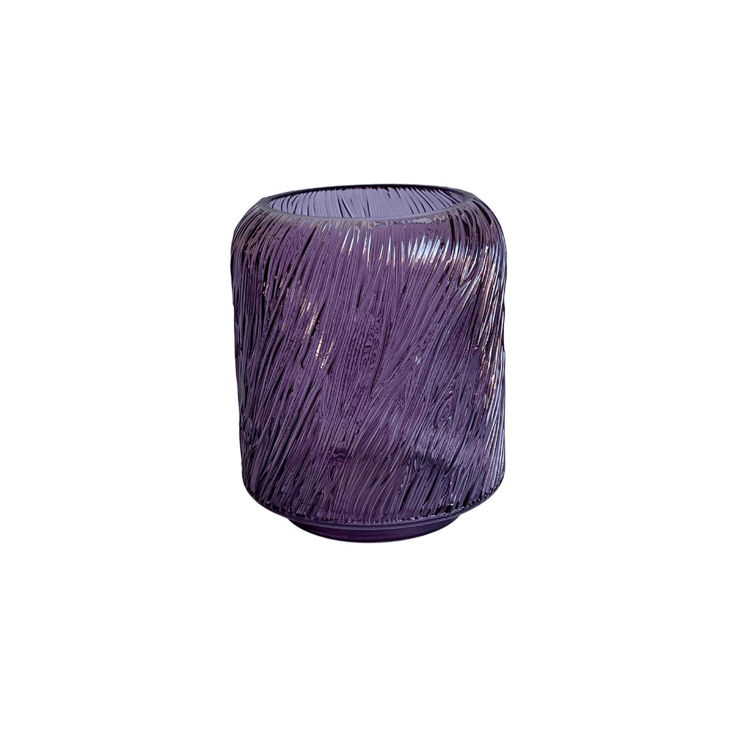 Vase violet nervuré
