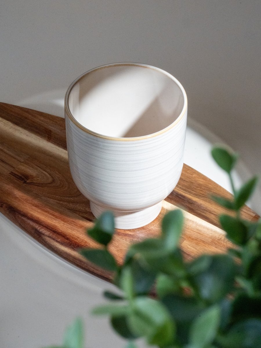 Cache-pot beige mat