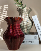 Vase céramique nervuré