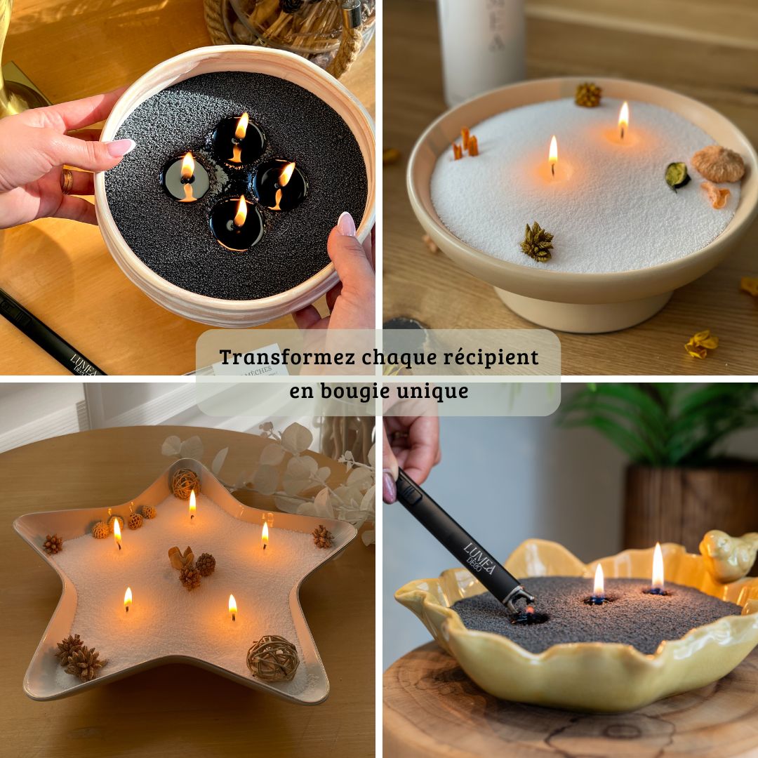 Bougie perlée 1kg et mèches incluses