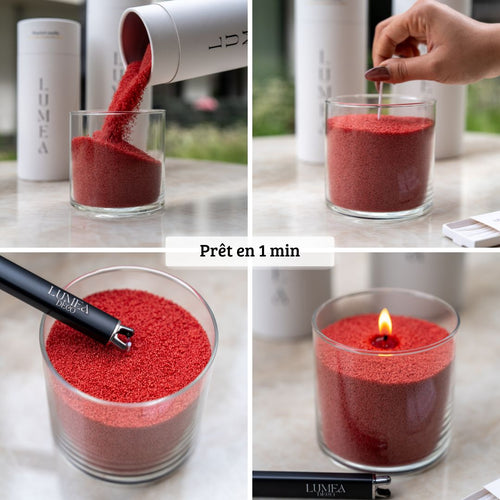 Bougie perlée 500g et mèches incluses