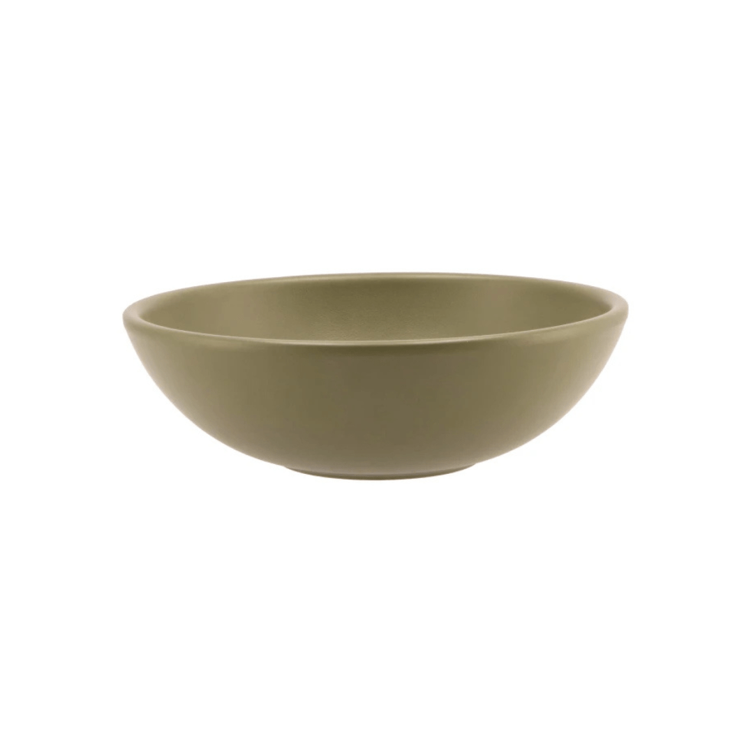 Coupe décorative vert en céramique mate. Idéale pour bougie, vide-poches ou centre de table. Finition brute et contemporaine.