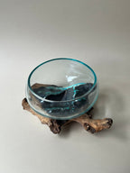 Verre fondu sur bois