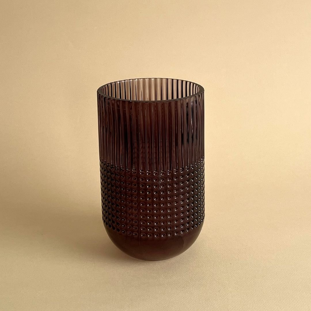 Vase nervuré coloré