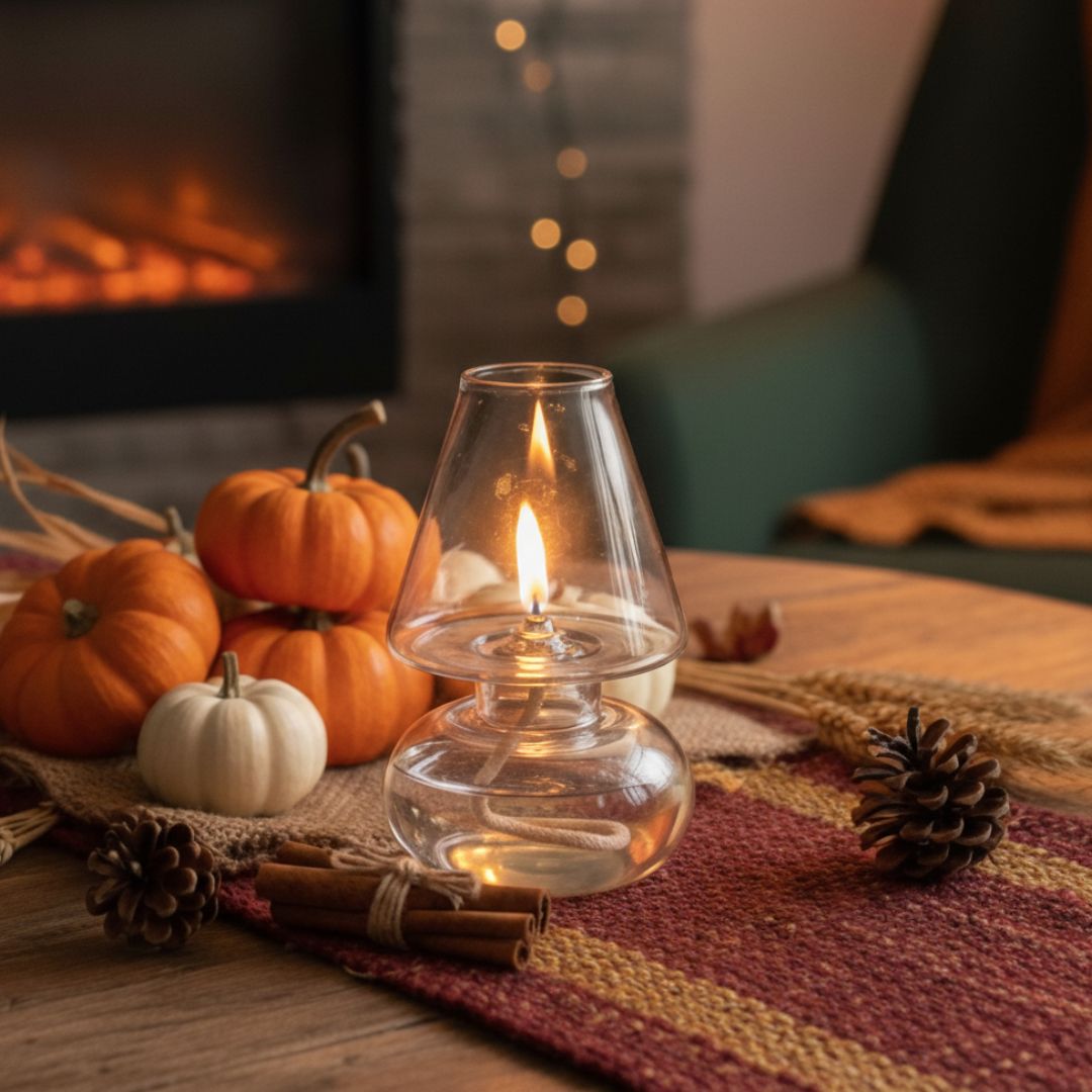 Bougie en verre dôme – Collection Automne Élégante
