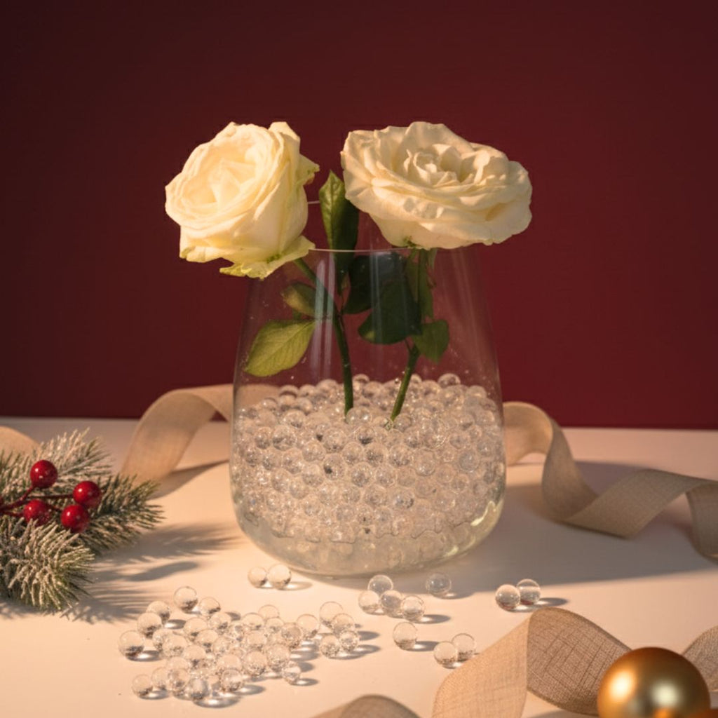 Perles d'eau transparentes