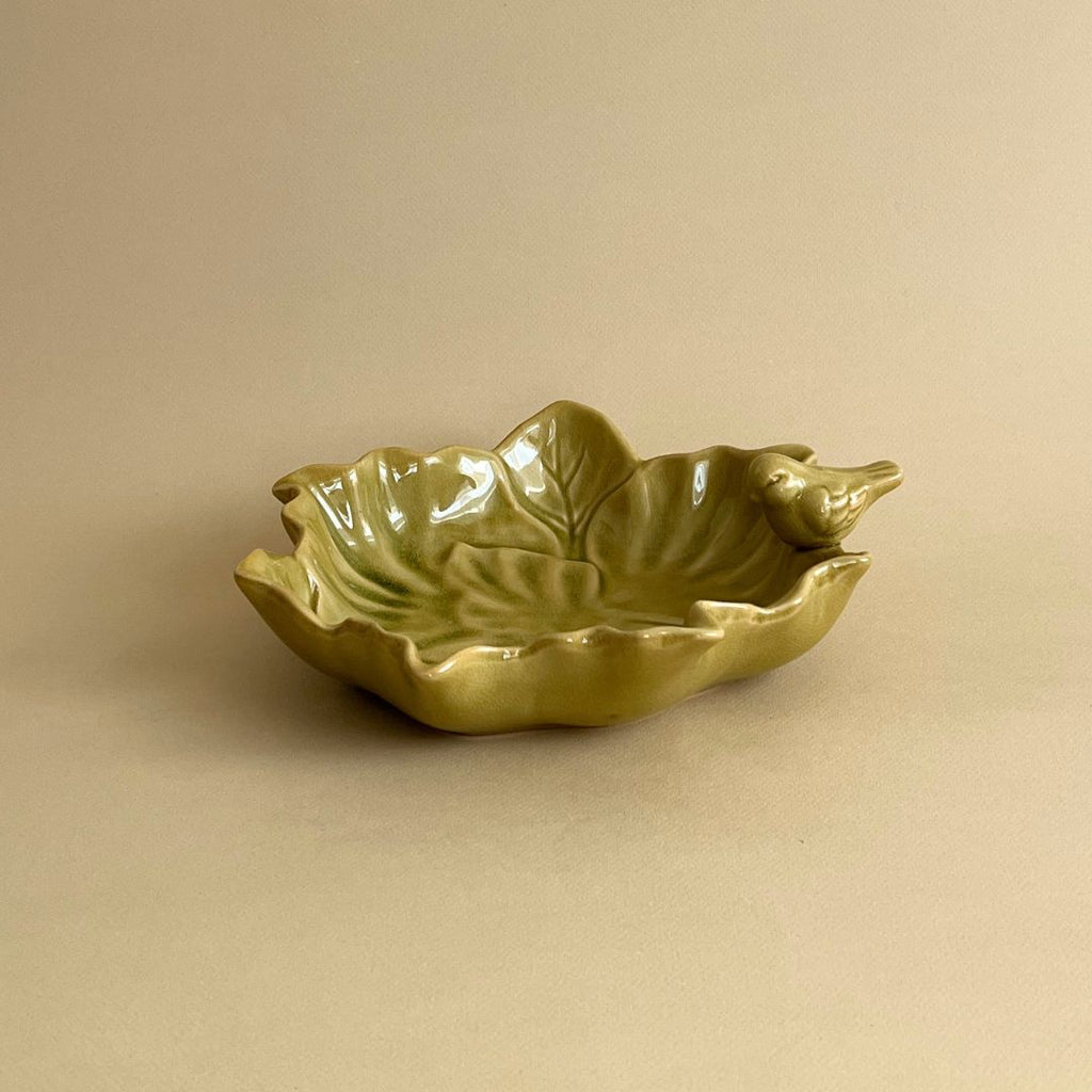 Coupelle feuille oiseau