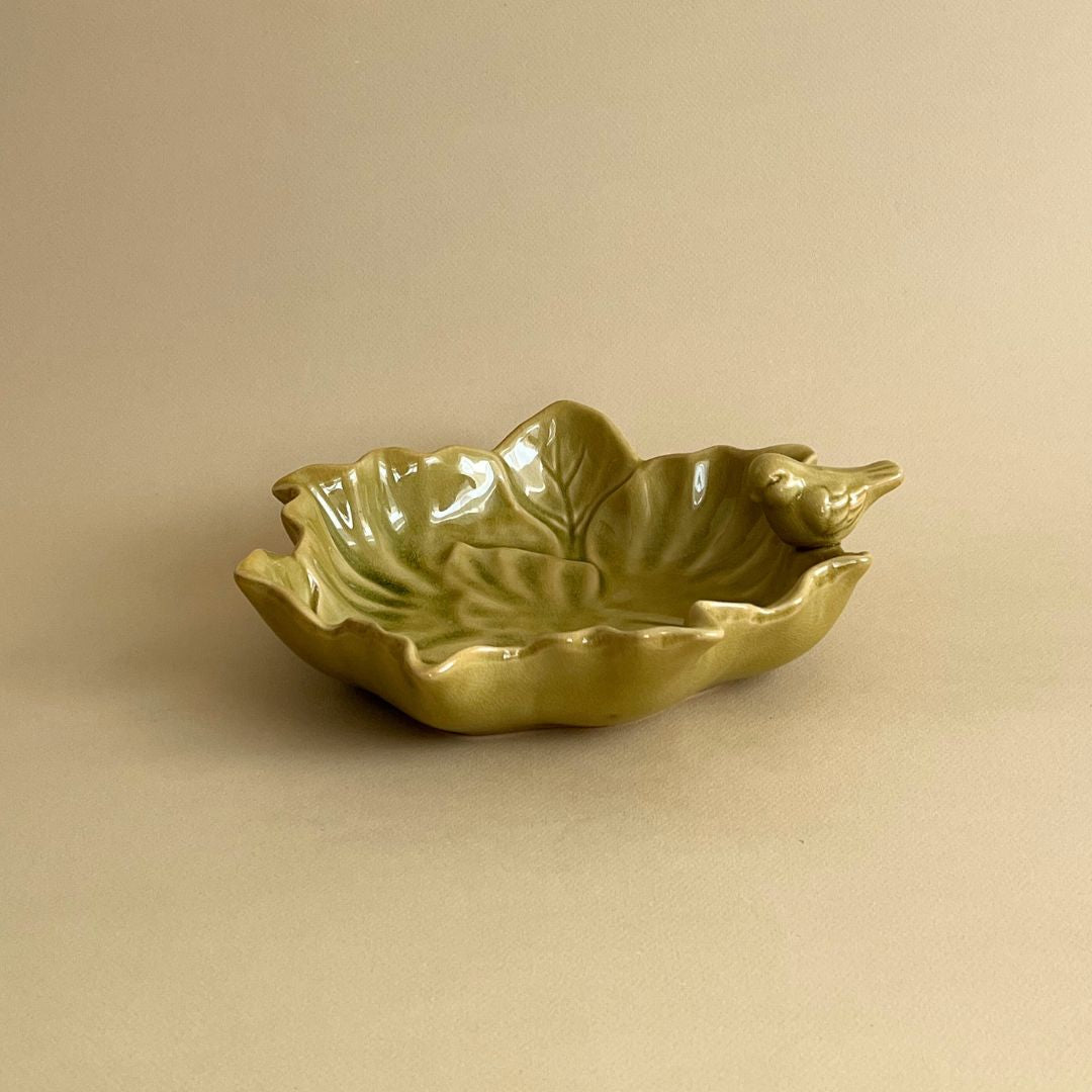Coupelle feuille oiseau
