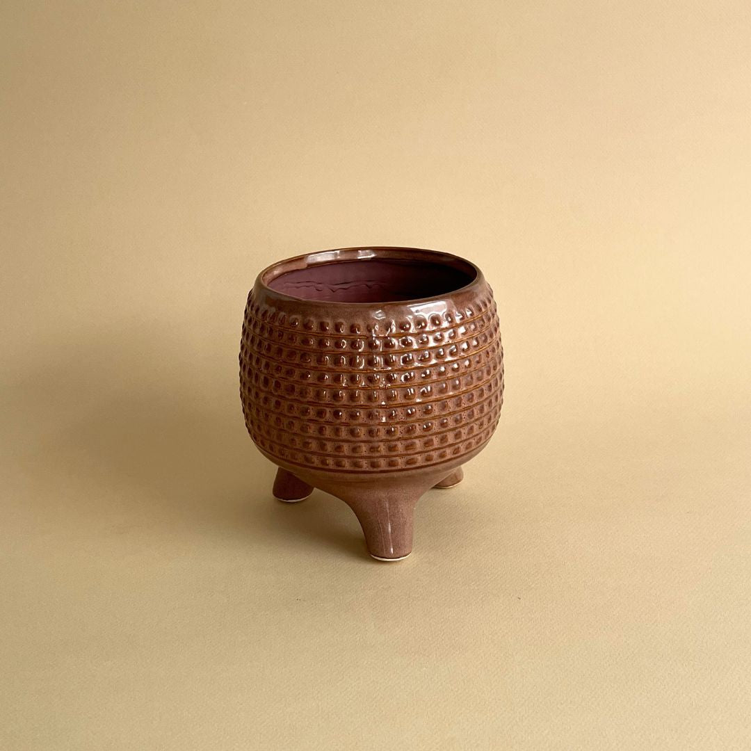 Cache-pot brun en céramique