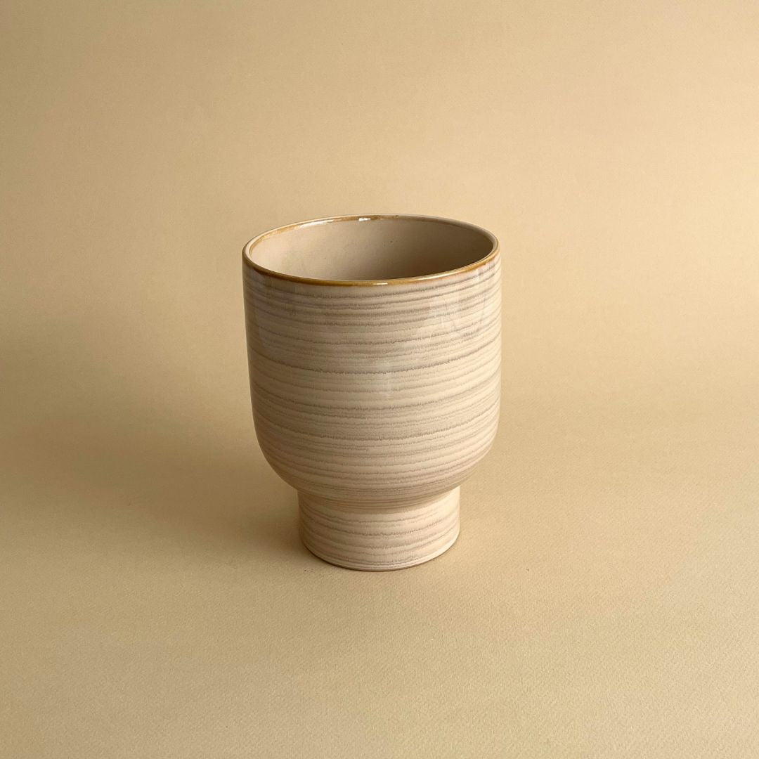 Cache-pot beige mat