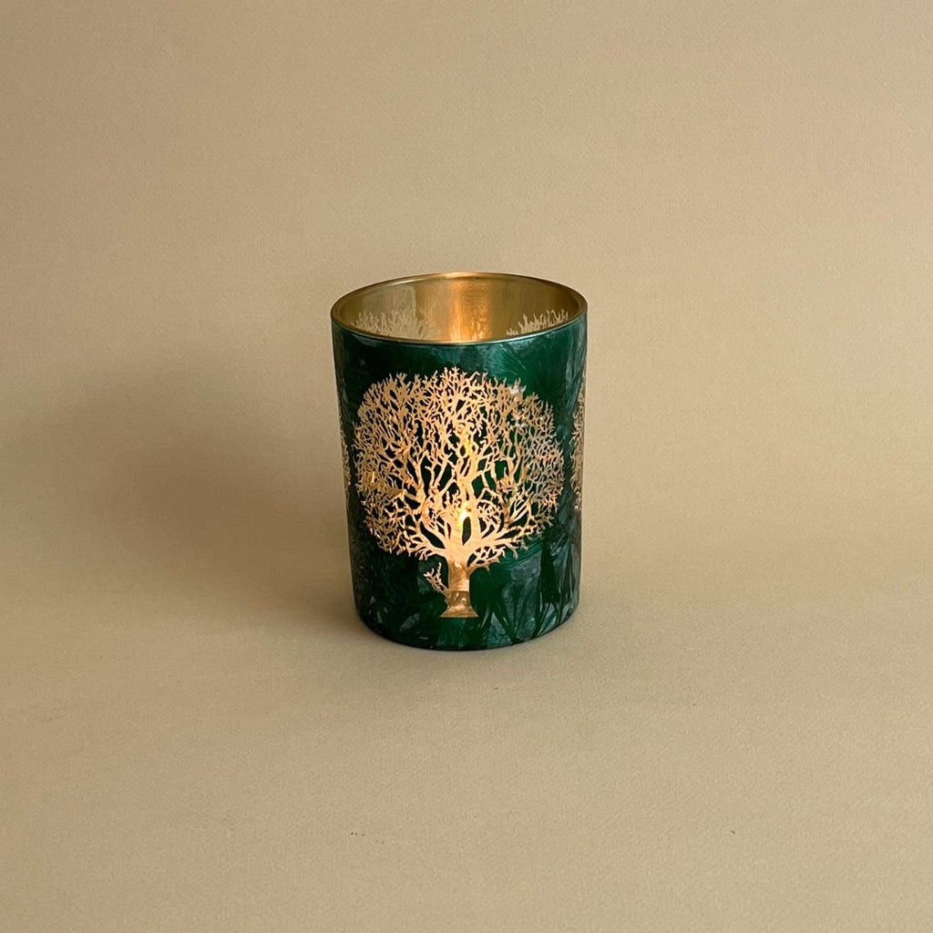 Bougeoir T-Light - Blanc et Vert