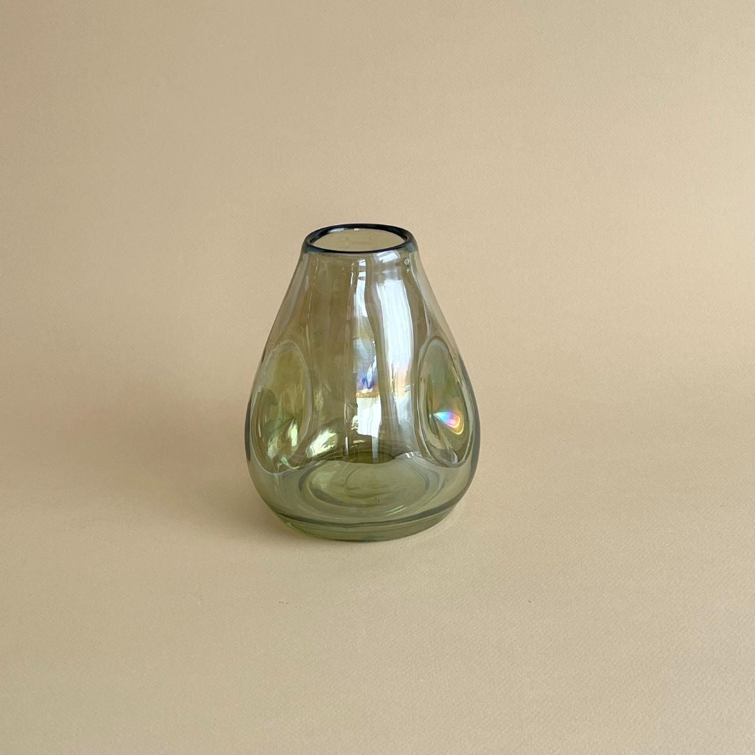 Vase vert marbré