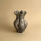 Vase céramique nervuré