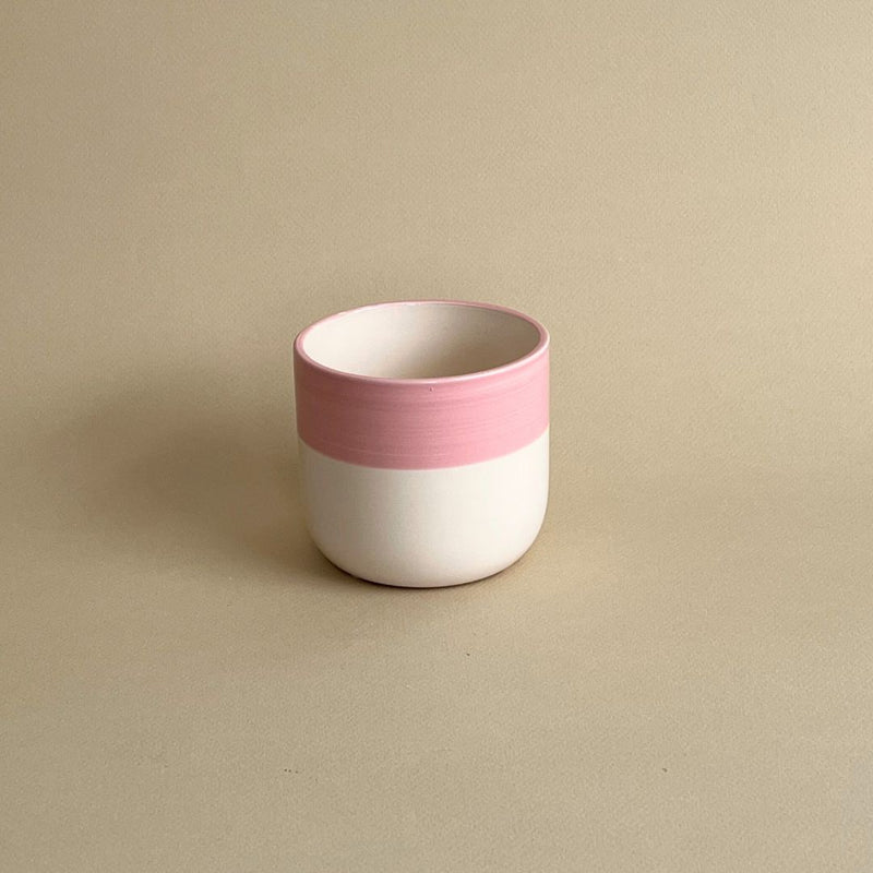 Pot céramique blanc rose