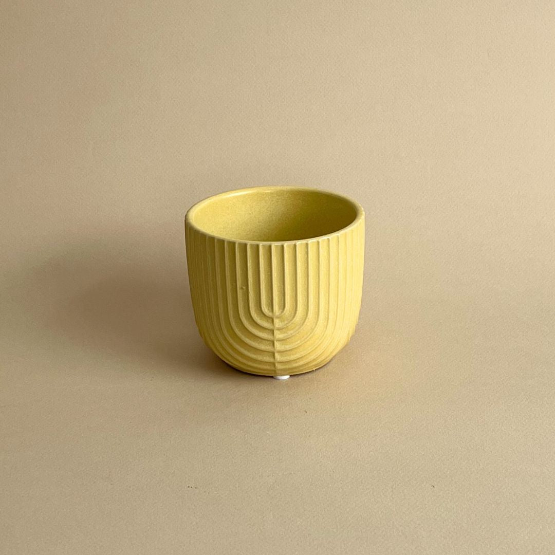 Pot jaune strié